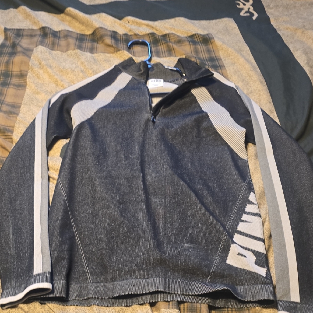 PINK Victoria's Secret Gray Quarter-Zip Top Never Worn Small
